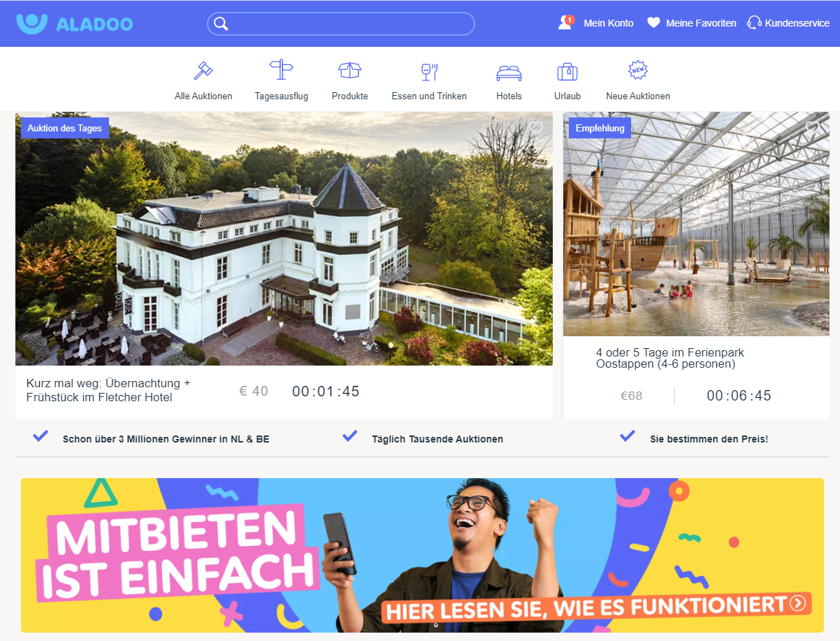 Aladoo – Test der neuen Mitbietplattform