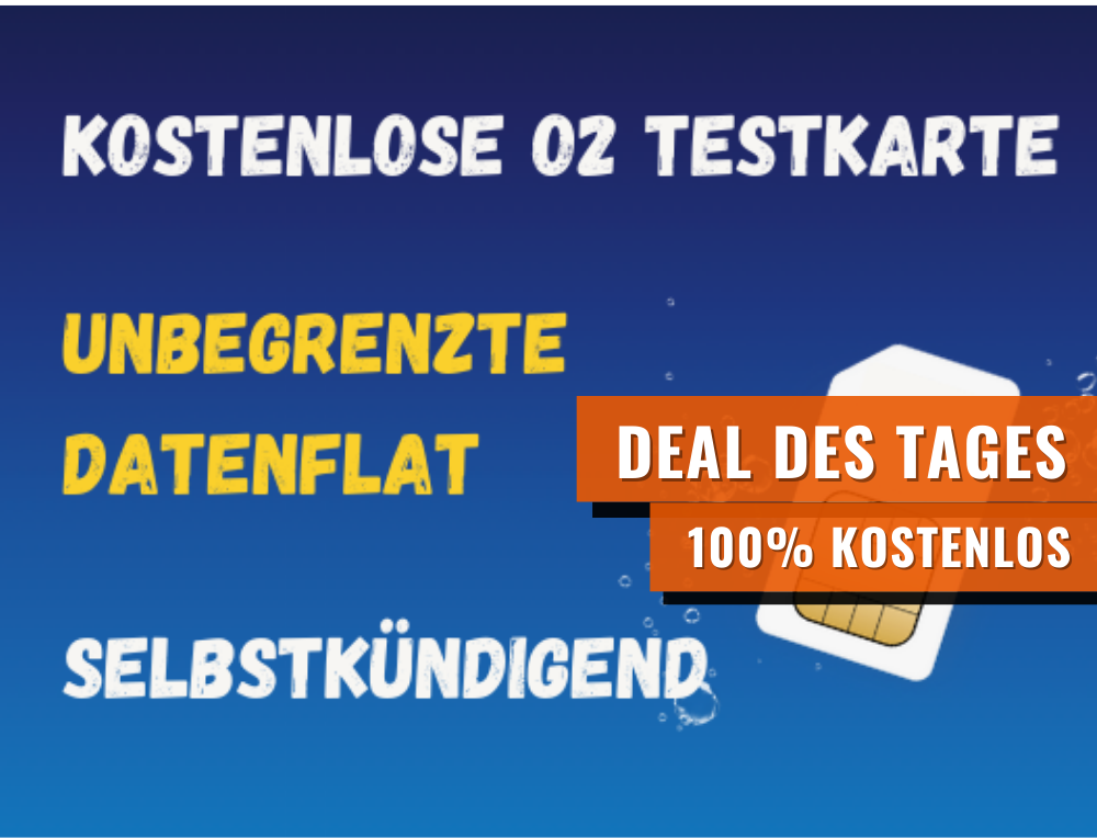 Deal des Tages: GRATIS: 30 Tage Unlimited 5G LTE Allnet + selbstkündigend (o2 Testkarte)