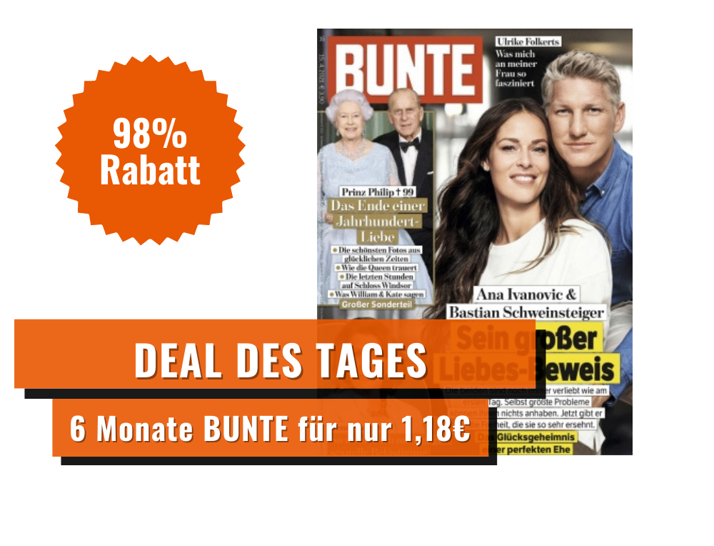 Deal des Tags: 6 Monate Bunte statt 111,80€ nur 1,80€!