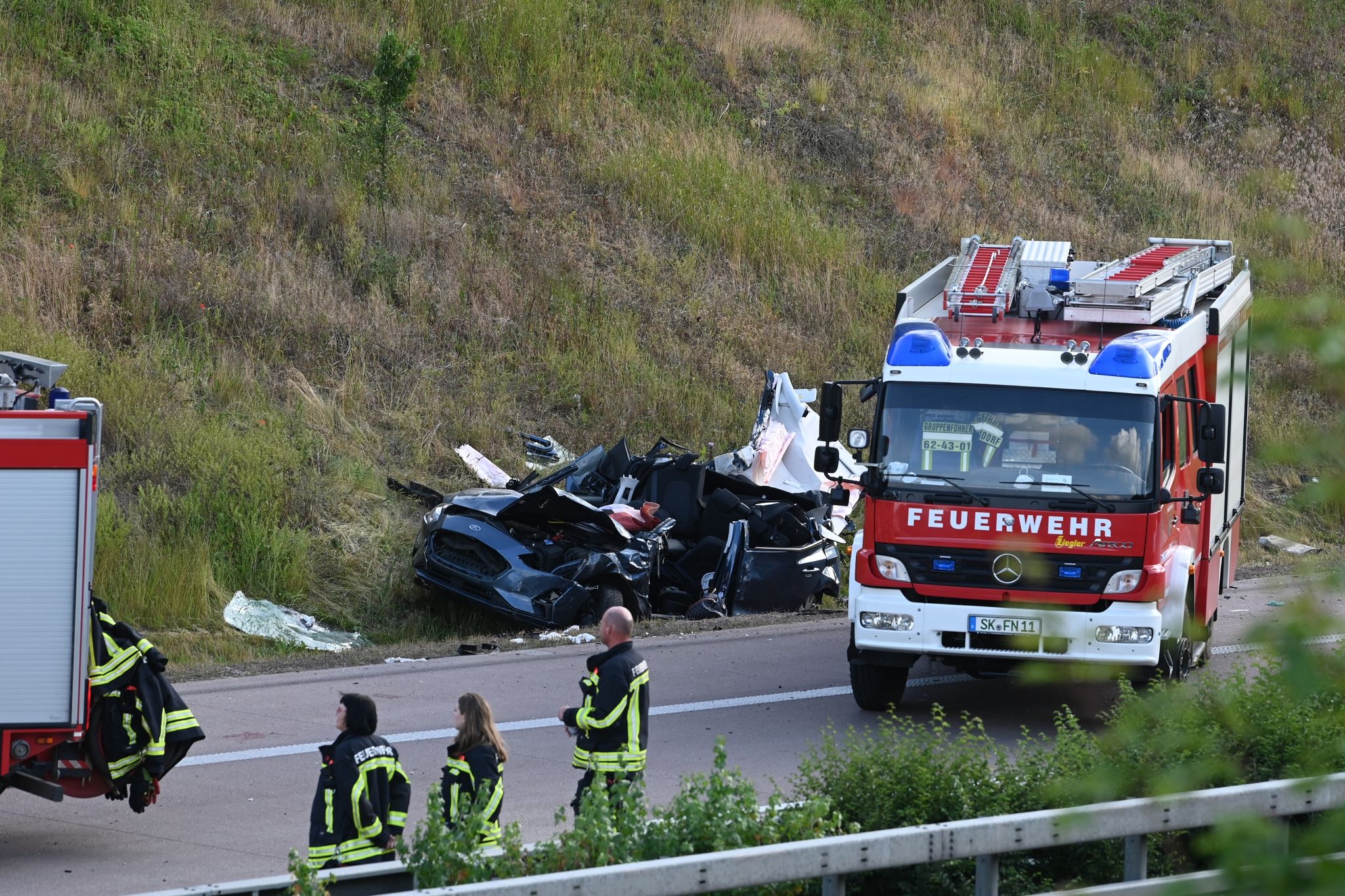 Schwerer Unfall auf A14 bei Halle