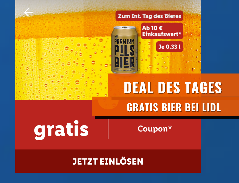 GRATIS: Perlenbacher Premium Pils 0,33l Dose – am Freitag / mit der Lidl plus App / ab 10€ Einkauf