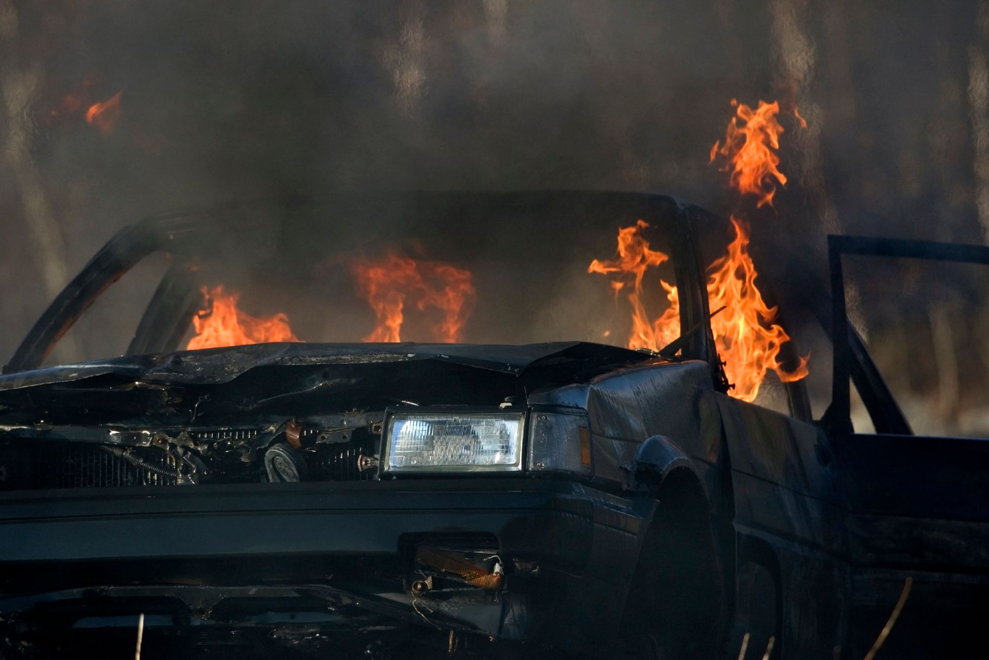 Hessen: Paar in Auto verbrannt