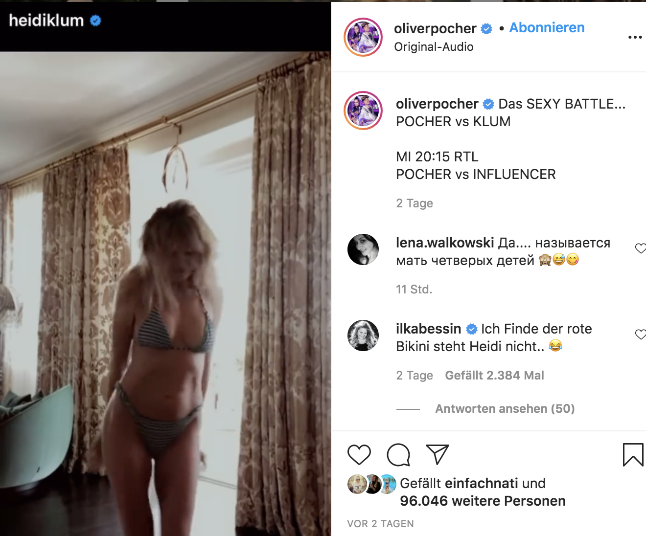 Nach Bikini-Video: Oliver Pocher schießt gegen Heidi Klum