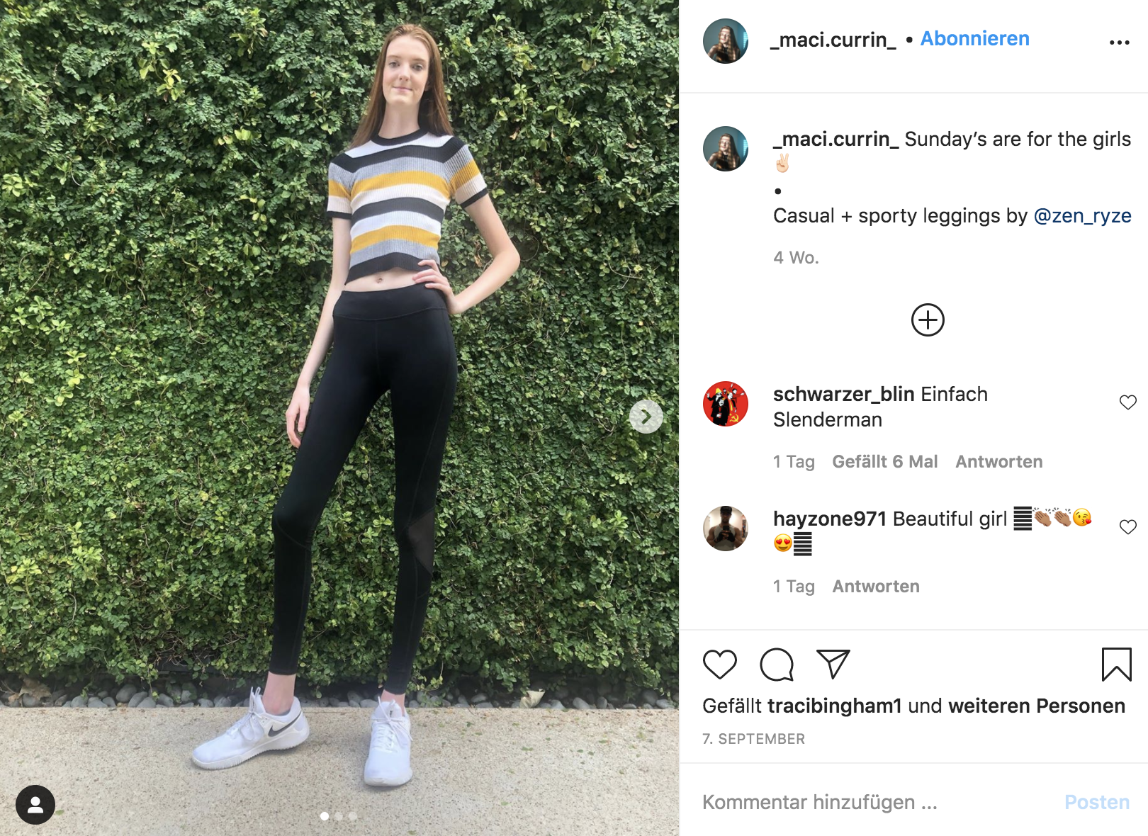 SIE hat die längsten Beine der Welt- Maci Currin (17)