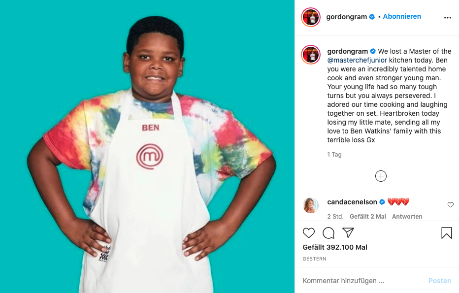 TV-Star tot! Ben Watkins stirbt mit 14 Jahren an Krebs