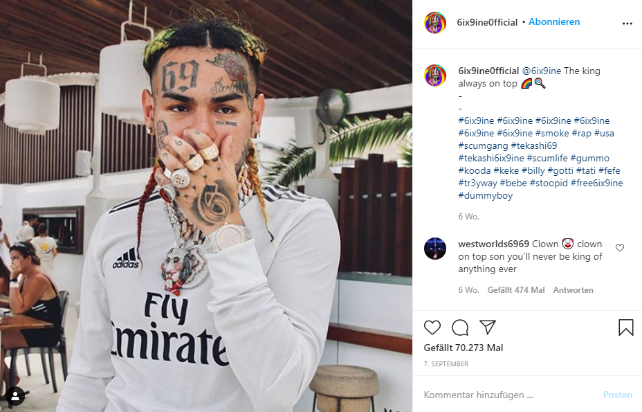 US-Rapper Tekashi 6ix9ine soll Teenager missbraucht haben – Videos belasten ihn