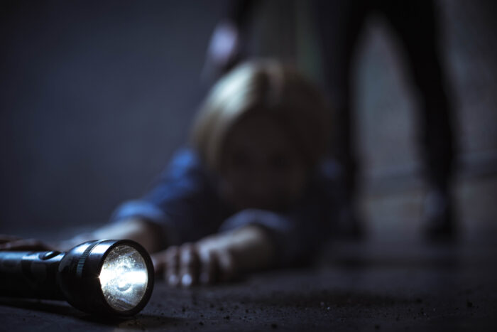 Überfallsituation auf eine Frau