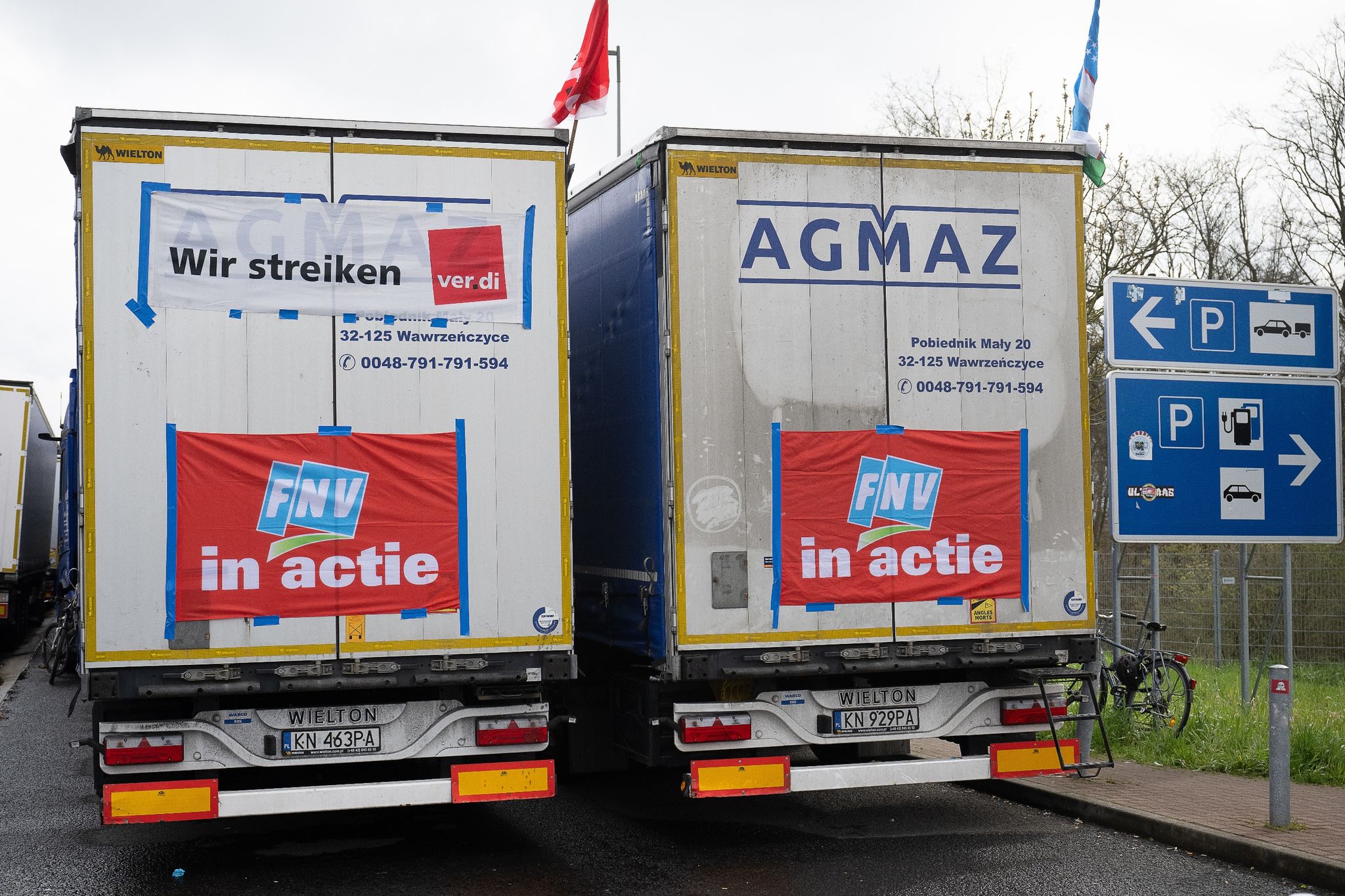 Lkw-Fahrerstreik auf Raststätte dauert an