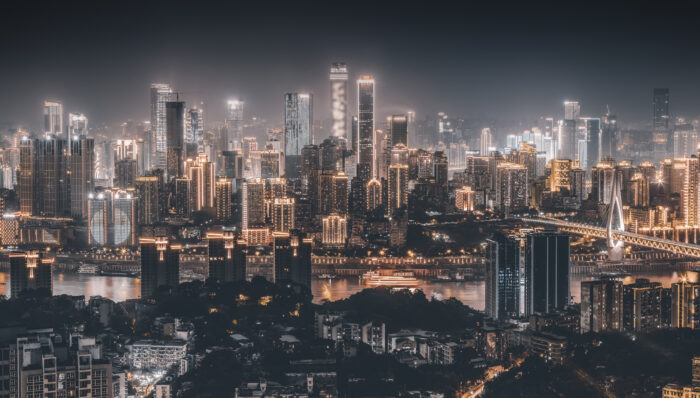 Chongqing bei Nacht und Skyline