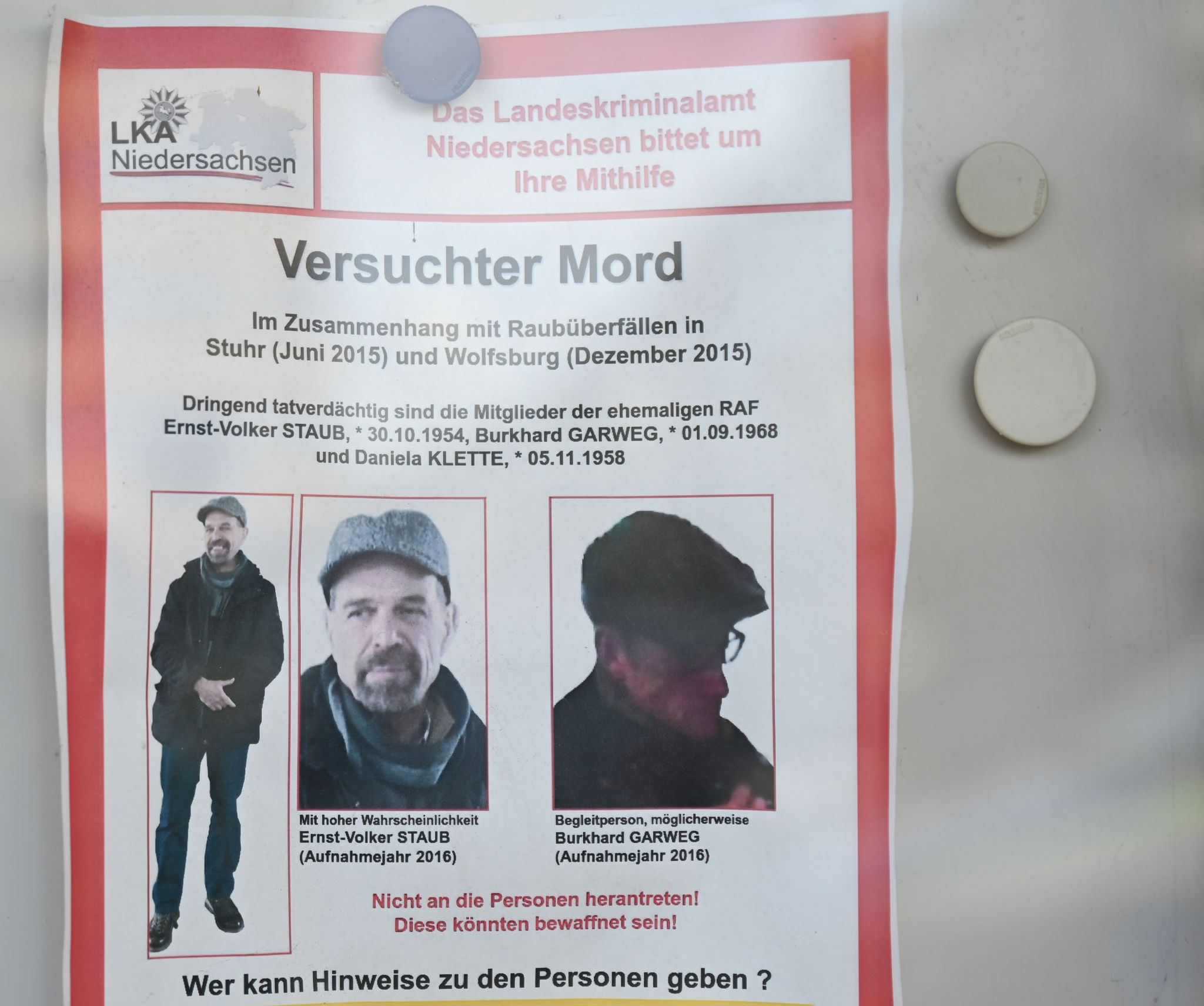 RAF-Fall bei «Aktenzeichen XY»: Appell an Unterstützer