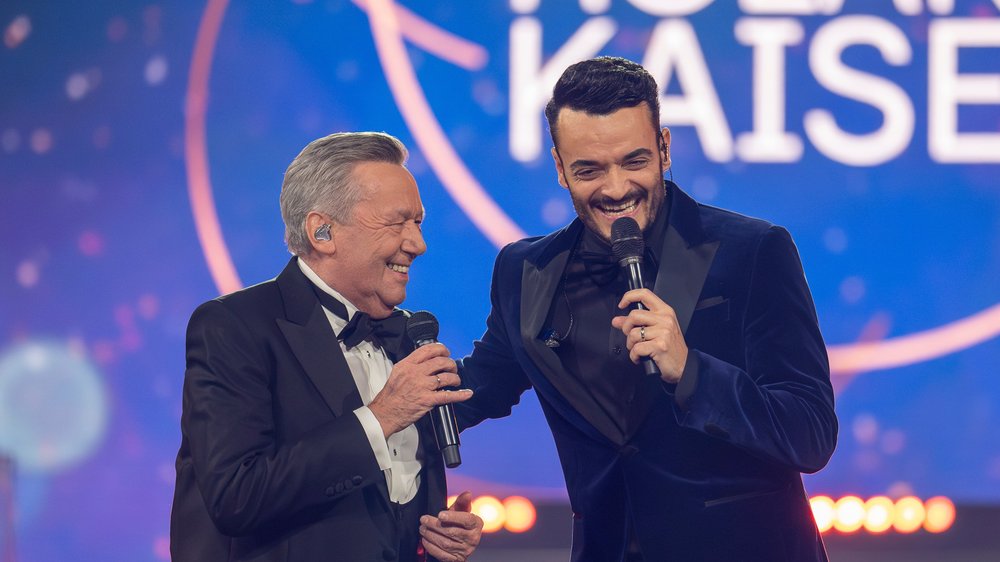 Schlagerjubiläum Roland Kaiser 50 Jahre auf der Bühne,ZDF präsentiert große Samstagabendshow mit Giovanni Zarrella. Gemeinsam wird auf Karriere zurückgeblickt.