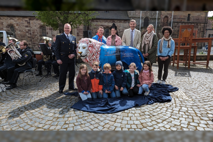 Pfungstadt: Hessentagsvorbereitungen auf der Zielgeraden – Enthüllung des Hessentagslöwen zwischen Dom und Rathaus Fritzlar läutet Schlussspurt ein