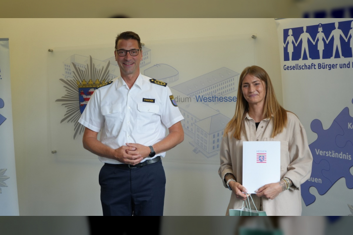 Wiesbaden: Zivilcourage belohnt durch Gesellschaft Bürger und Polizei e. V.