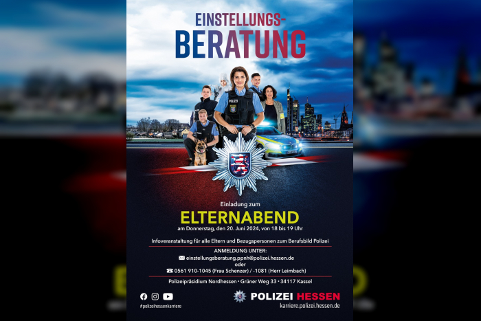 Kassel: Infoveranstaltung „Elternabend“ im Polizeipräsidium Nordhessen
