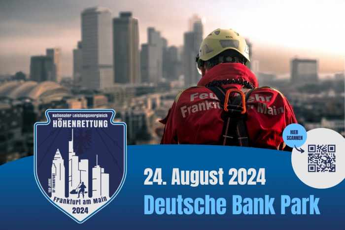 Frankfurt-Gallus: Leistungsvergleich Höhenrettung 2024 im Deutsche Bank Park