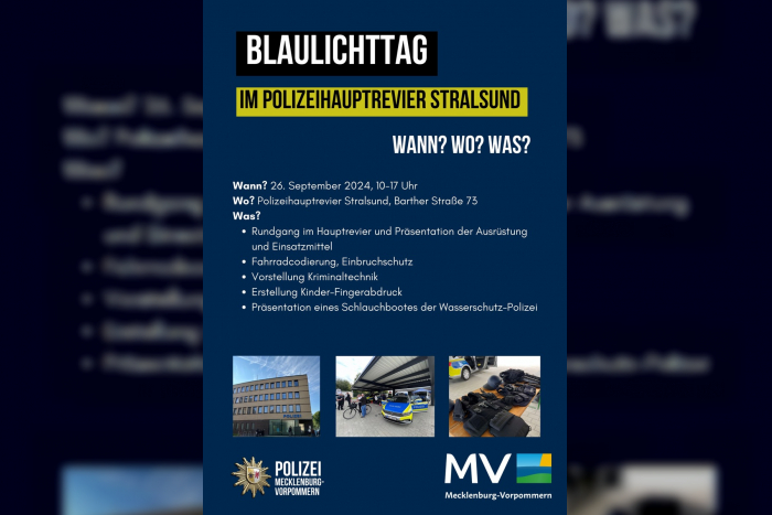 Blaulichttag im Polizeihauptrevier Stralsund