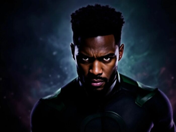 Aaron Pierre als John Stewart in heroischer Pose.