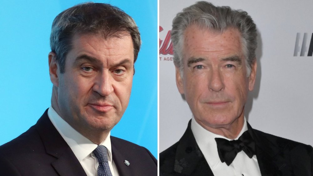 Markus Söder trifft Pierce Brosnan in Bayern