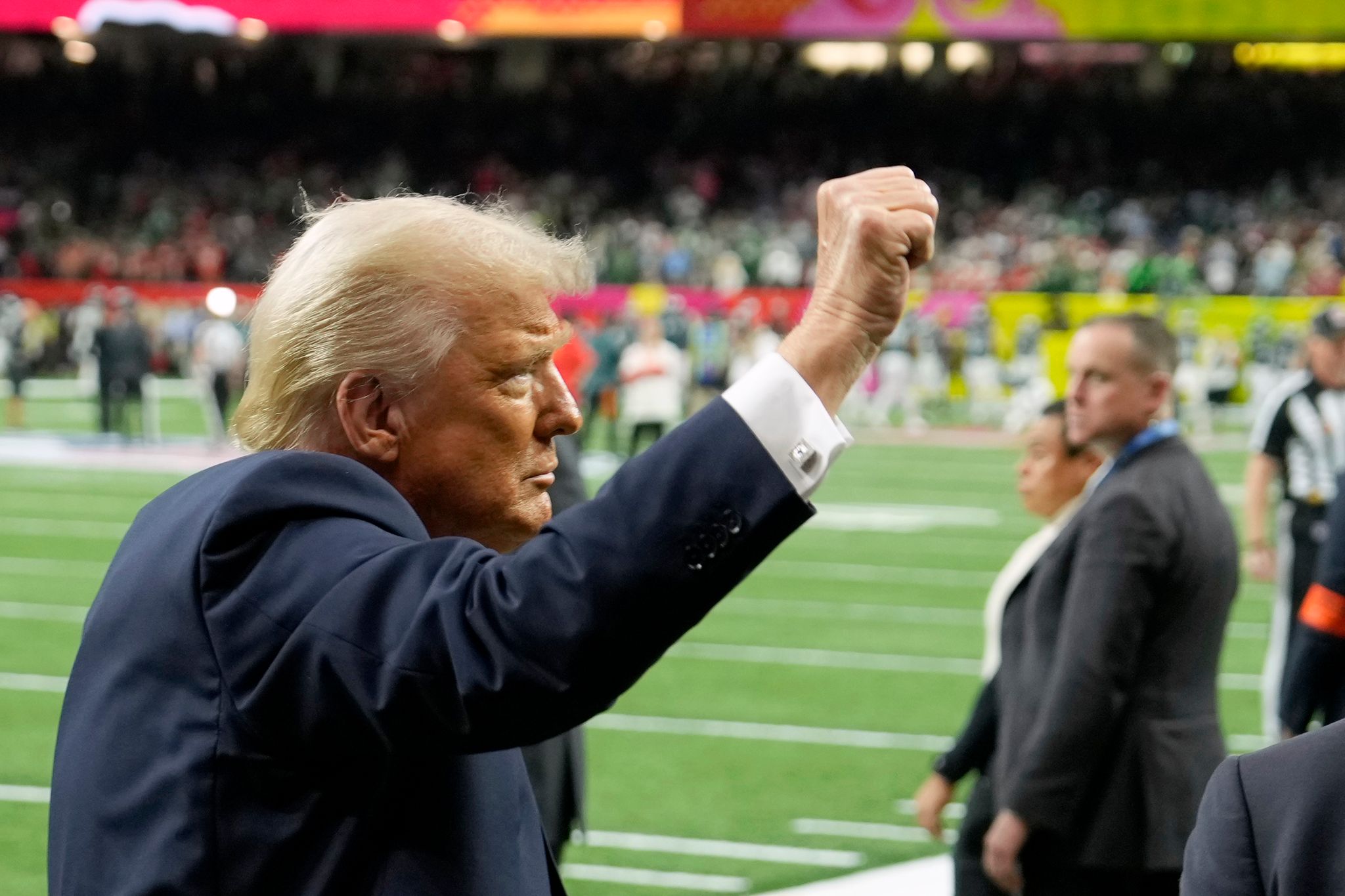 US-Präsident Trump beim Super Bowl