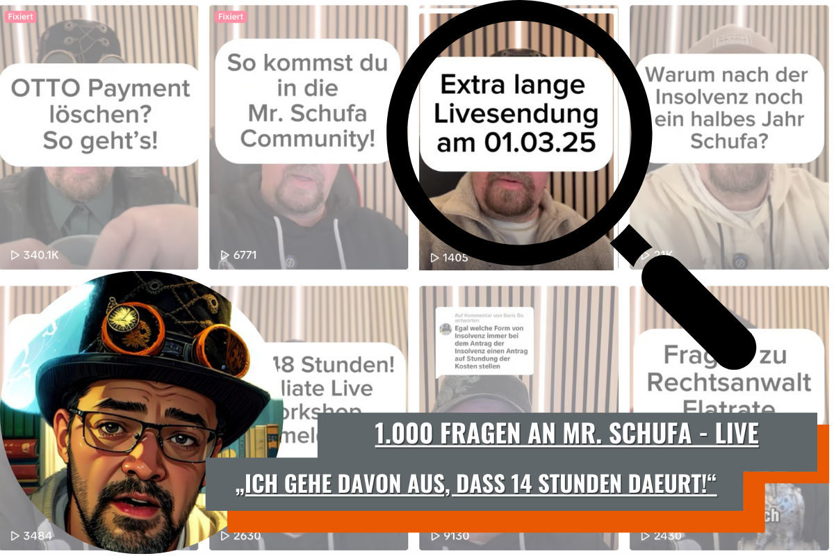 Mr. Schufa live bei Newsflash24.de: 1.000 Fragen – 1.000 Antworten!