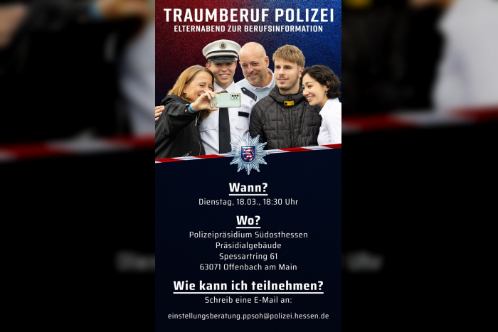 Offenbach: Traumberuf Polizei – Infoveranstaltung für Jugendliche
