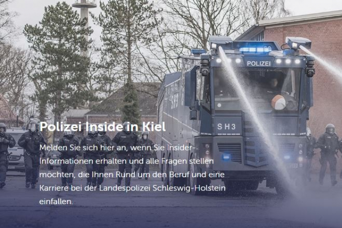 Polizei Inside in Kiel: Informationsveranstaltung für potenziellen Nachwuchs