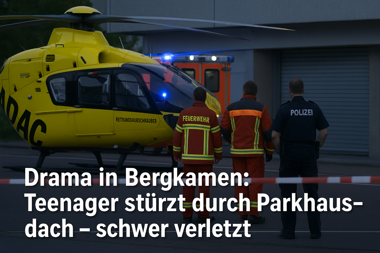 Drama in Bergkamen: Teenager stürzt durch Parkhausdach – schwer verletzt