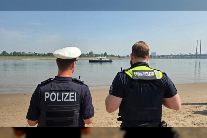 Düsseldorf: Badeverbot im Rhein – Doppelstreifen