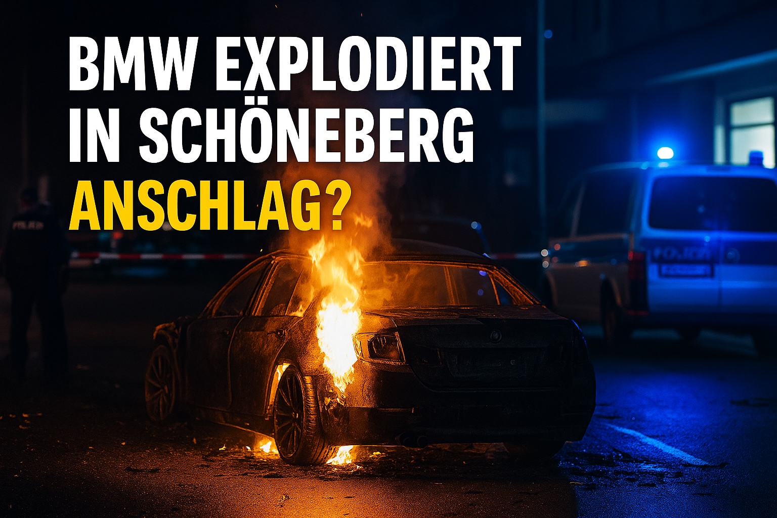 Explosion in BMW: 22‑Jähriger schwer verletzt – Mordkommission ermittelt