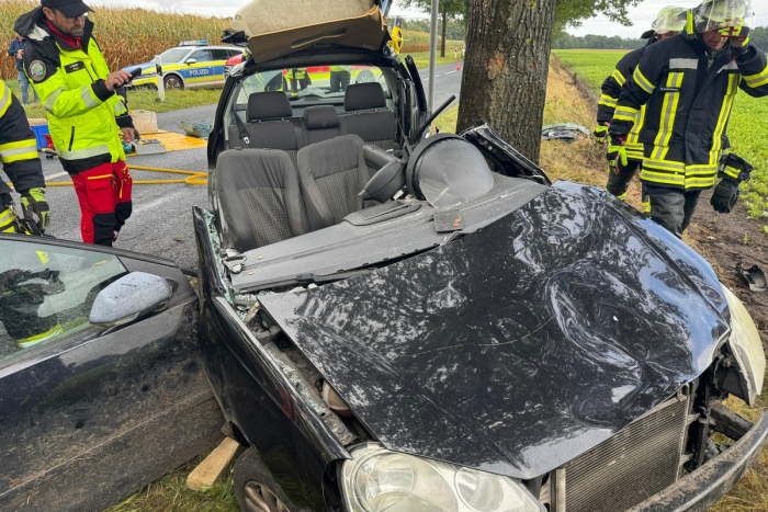 Heinbockel: Auto kollidiert mit Baum in Oldendorf