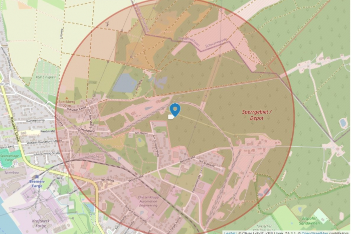 Verdacht auf Fliegerbombe in Bremen Farge