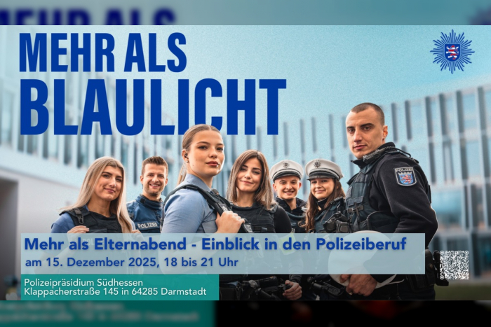 Darmstadt: Polizeiberuf Infoabend im Südhessen Polizeipräsidium