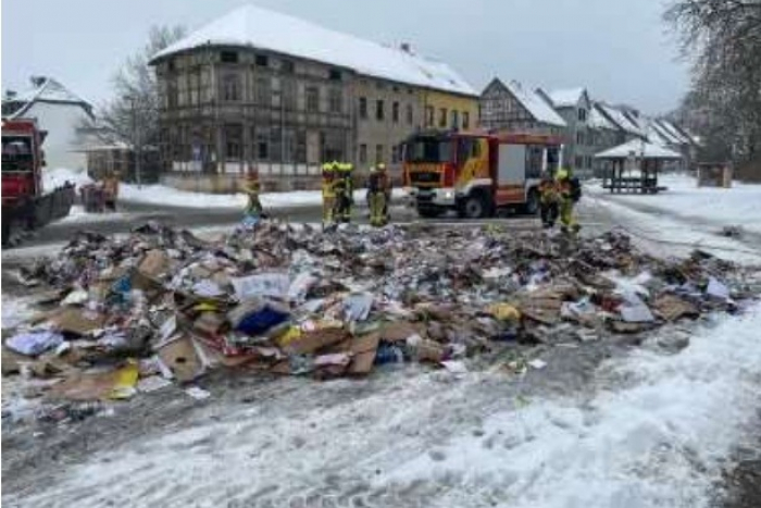 Ellrich: Brennendes Müllauto