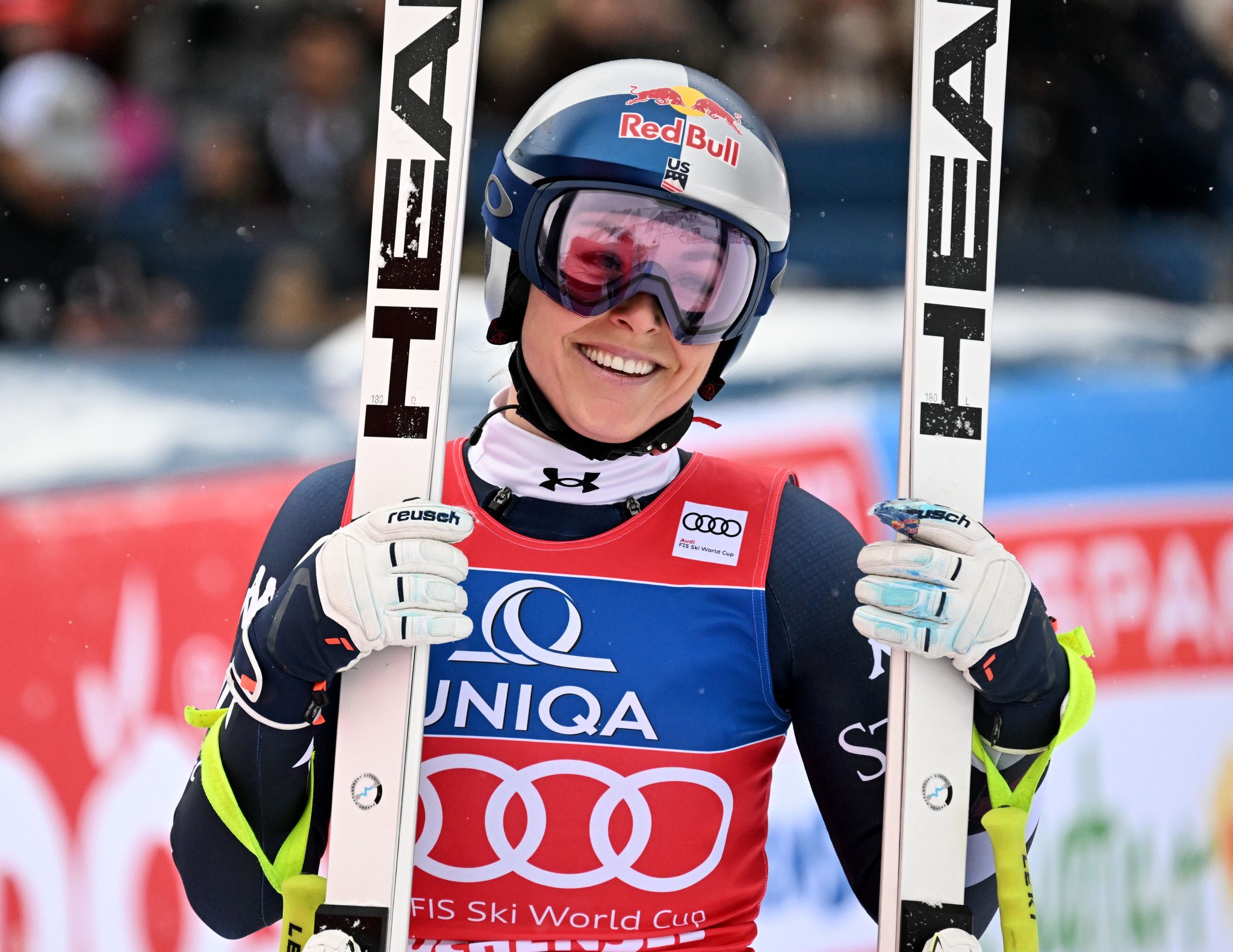 Skistar Lindsey Vonn auf dem Weg zum Sieg in Zauchensee