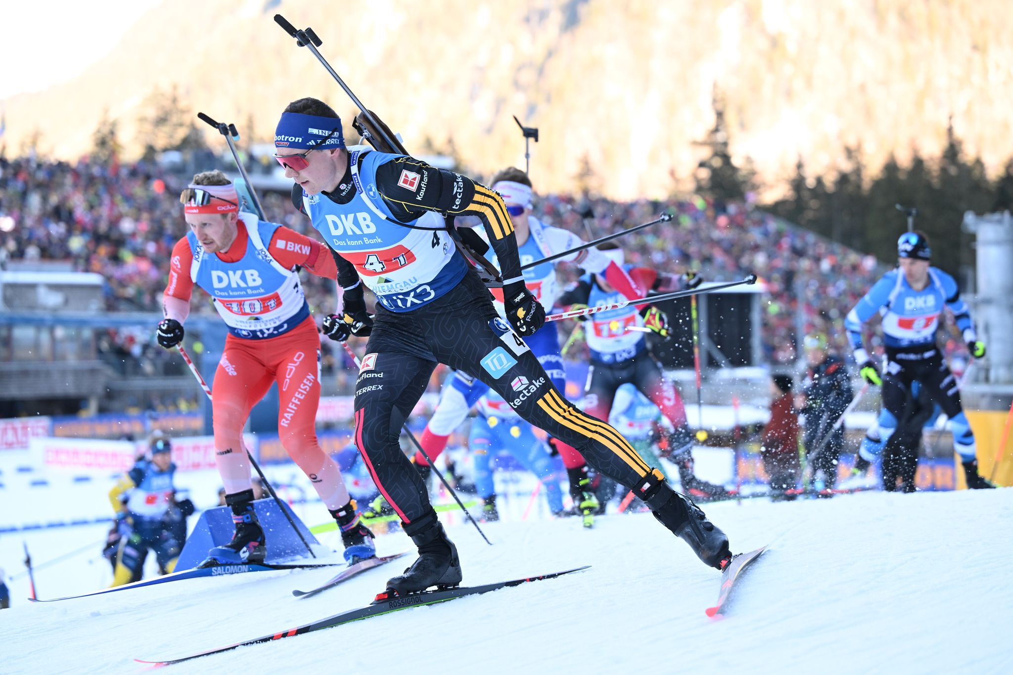 Deutsche Biathleten feiern Podestplatz in Ruhpolding