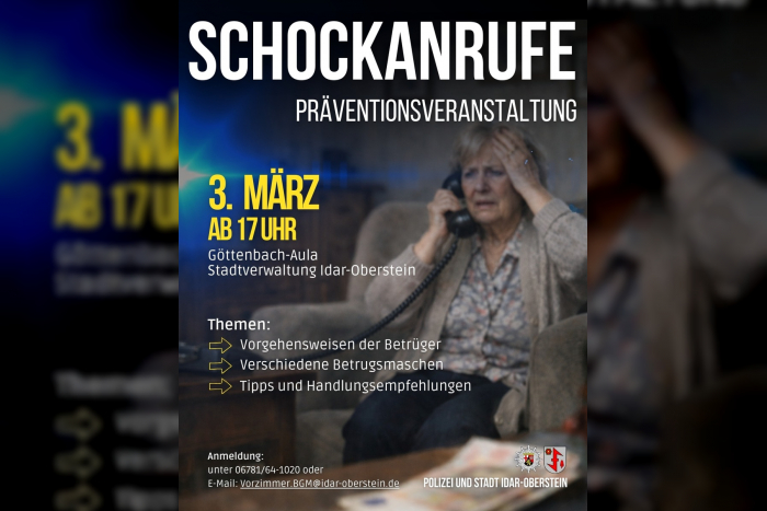 Birkenfeld: Präventionsveranstaltung zu „Schockanrufe“ in Idar-Oberstein