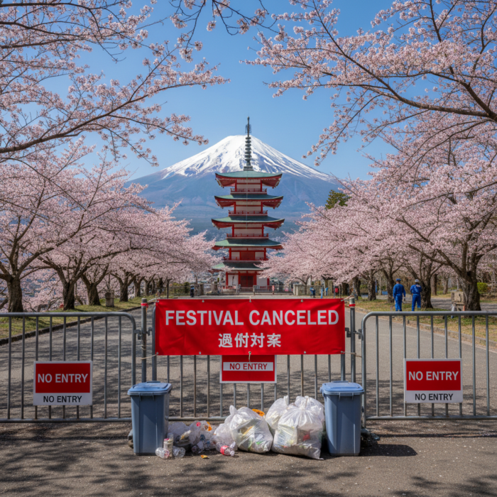 Kirschblütenfest am Fuji abgesagt: Kleinstadt von Übertourismus überfordert