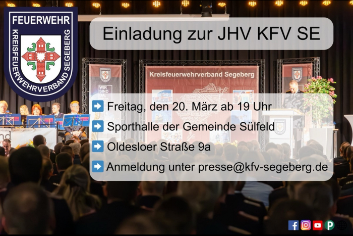 Sülfeld: Einladung zur Jahreshauptversammlung des Kreisfeuerwehrverband Segeberg