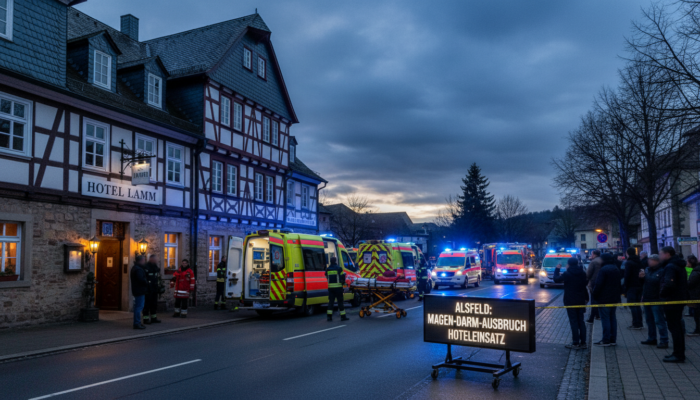 Alsfeld: Magen-Darm-Ausbruch löst Großeinsatz in Hotel aus