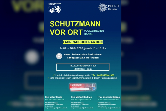 Großauheim: Kostenfreie Fahrradcodieraktion noch buchbar!