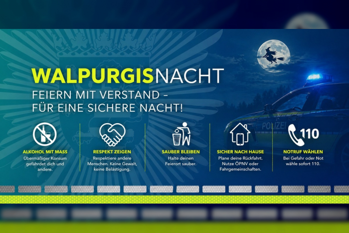 Südosthessen: Polizei gibt Hinweise für sichere Walpurgisnacht