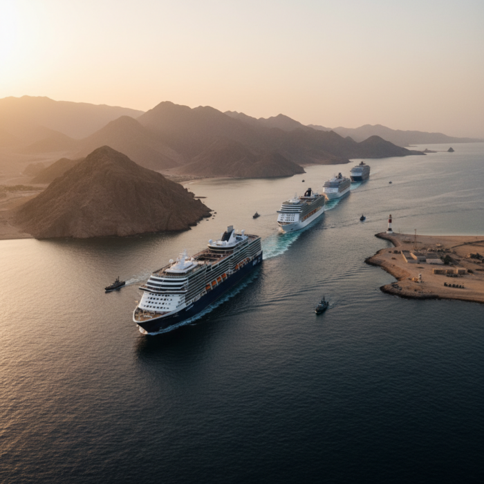 Im Konvoi: Kreuzfahrtschiffe haben Straße von Hormus passiert