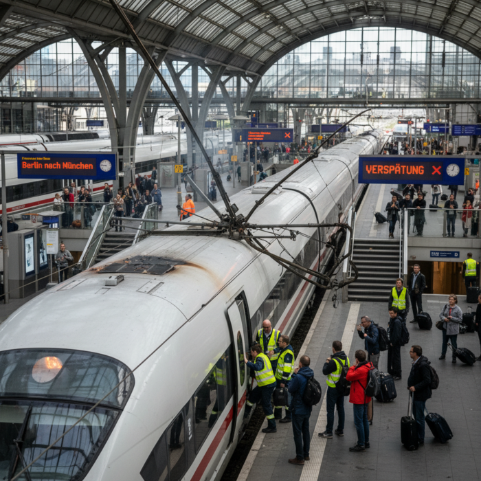 Störung im Zugverkehr: Oberleitung fällt auf ICE bei Wittenberg