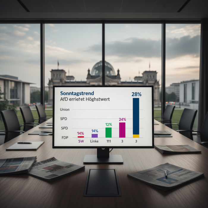 Sonntagstrend: AfD erreicht in Umfrage neuen Höchstwert, Union stagniert
