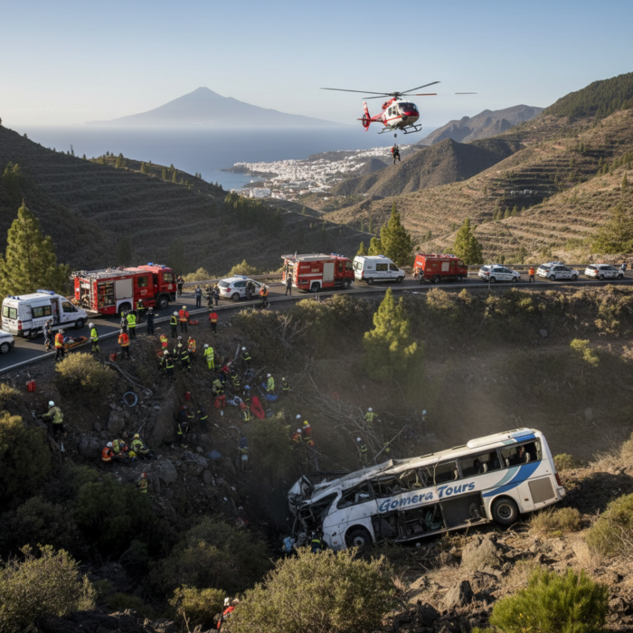 La Gomera: Bus stürzt Abhang hinunter
