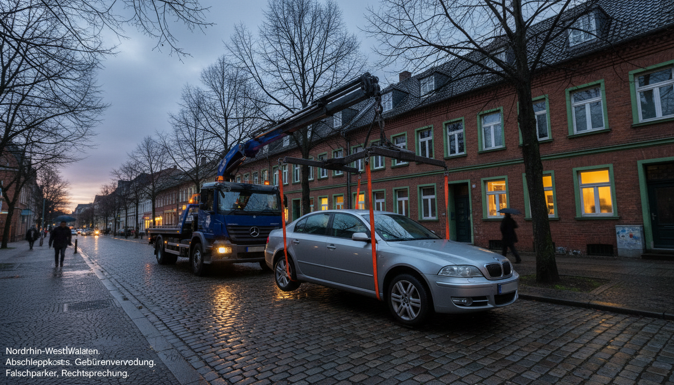 Abschleppkosten in NRW: Aktuelle Vorlage widerspricht der Gebührenverordnung