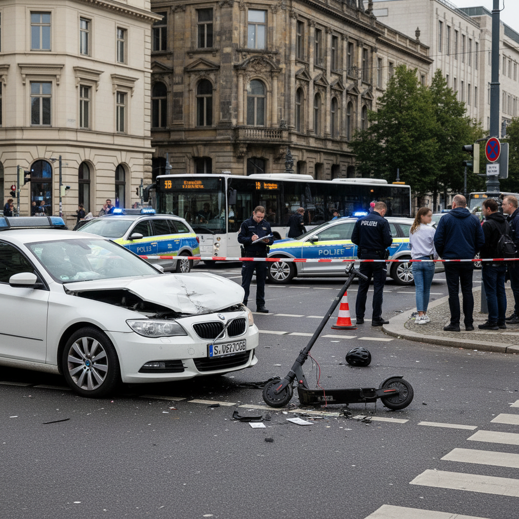 Schwerer Verkehrsunfall in Berlin: E-Scooter-Fahrerin erliegt ihren Verletzungen