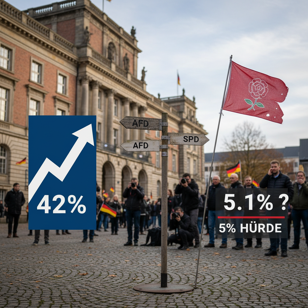 AfD führt in Sachsen-Anhalt Umfrage vor der Landtagswahl, SPD bleibt umstritten.