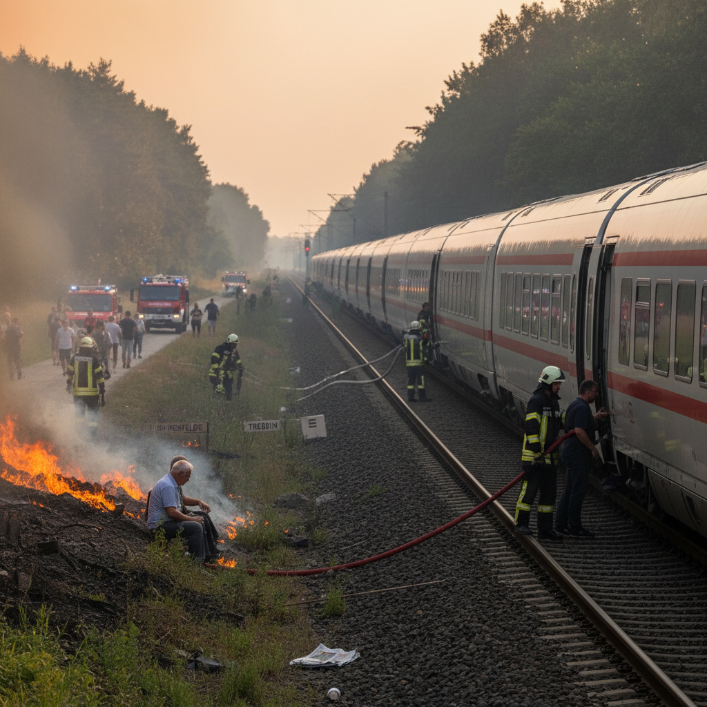 Zugpassagiere betroffen: Böschungsbrand blockiert Verbindung zwischen Leipzig und Berlin