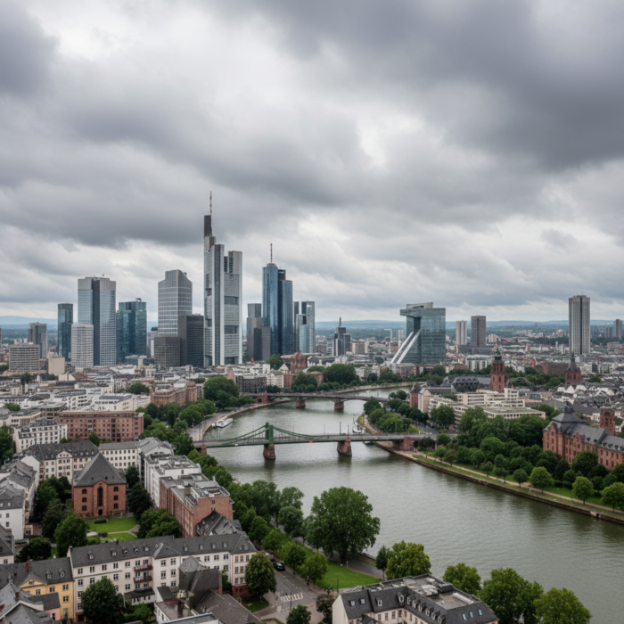 Wetter in Frankfurt am Main heute: leicht bewölkt bei 23°C